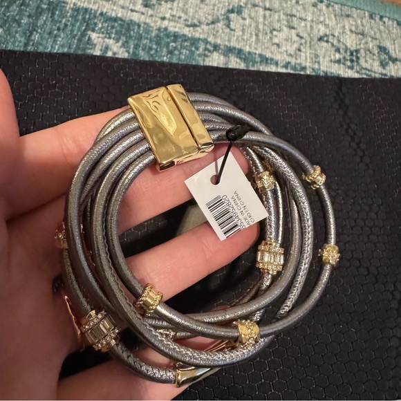 NWT Chico’s Mixed-Metal Multi Strand Rhinestone Bracelet - Picture 5 of 7